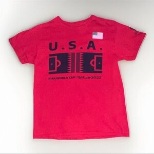 Official USA 2022 FIFA World Cup Qatar, Unisex Small Red T Shirt Soccer Futbol